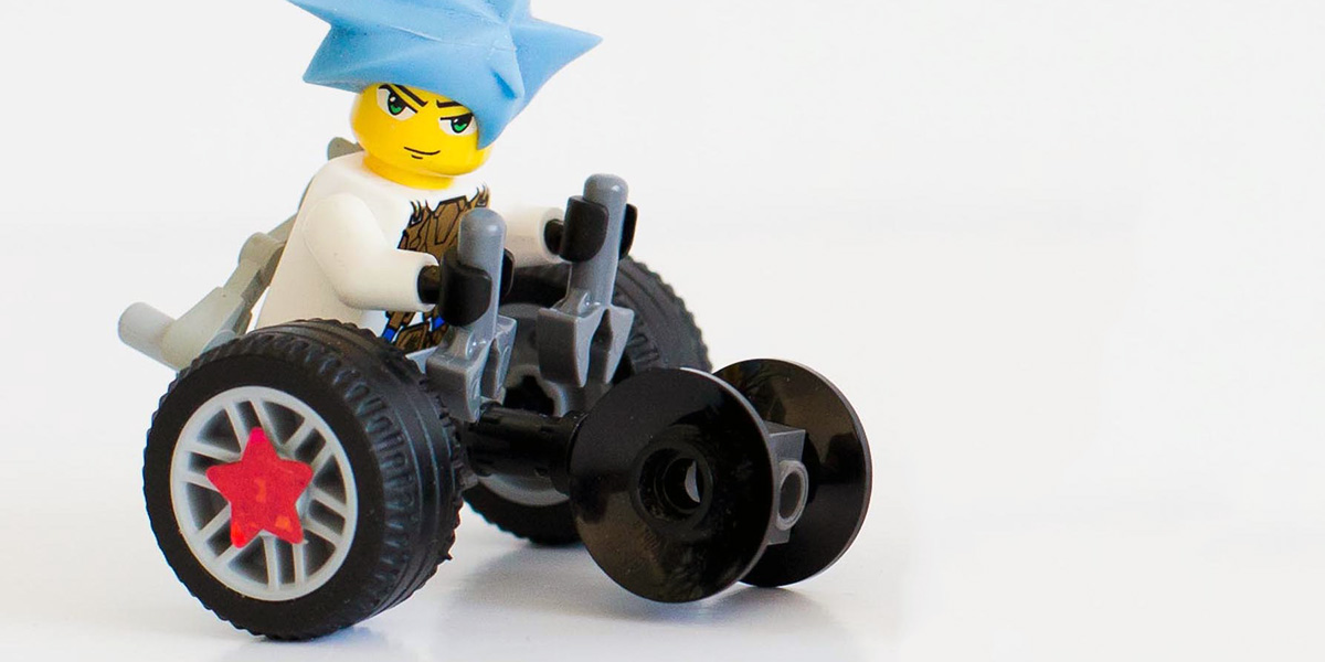 #ToyLikeMe makeover image showing Lego wheelchair mini-figure.