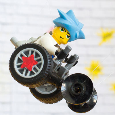 #ToyLikeMe makeover image showing Lego mini-figure using a wheelchair.