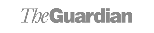 The Guardian logo in grey and white.