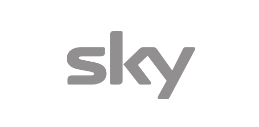 Sky logo in grey and white.
