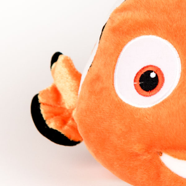 Close up of plush Disney Nemo fish.